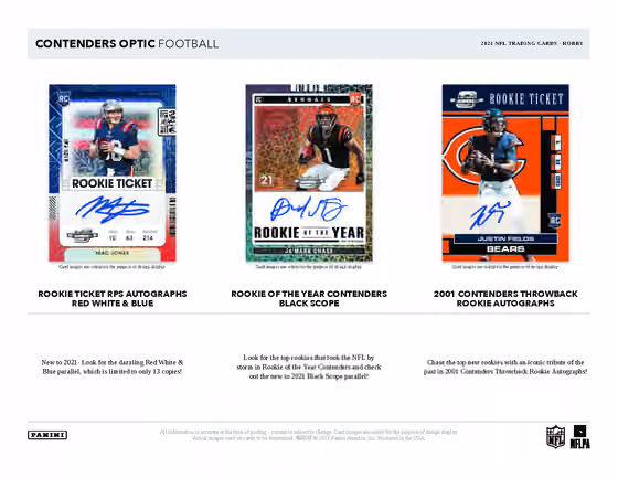 2021 Panini Contenders Optic NFL Football Hobby Box view 3