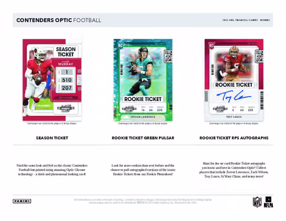 2021 Panini Contenders Optic NFL Football Hobby Box view 2