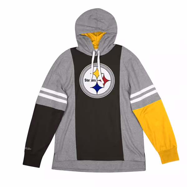 Pittsburgh Steelers Color Blocked Mitchell & Ness Lightweight NFL Hoodie view 1