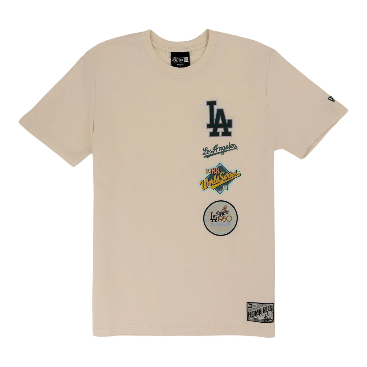 Los Angeles Dodgers Spring Color Collection New Era Stacked Tee front view