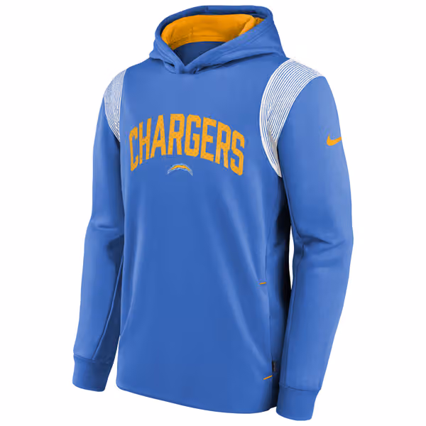 Los Angeles Chargers 2022 NFL On-Field Sideline Therma Hoodie (YOUTH) view 2