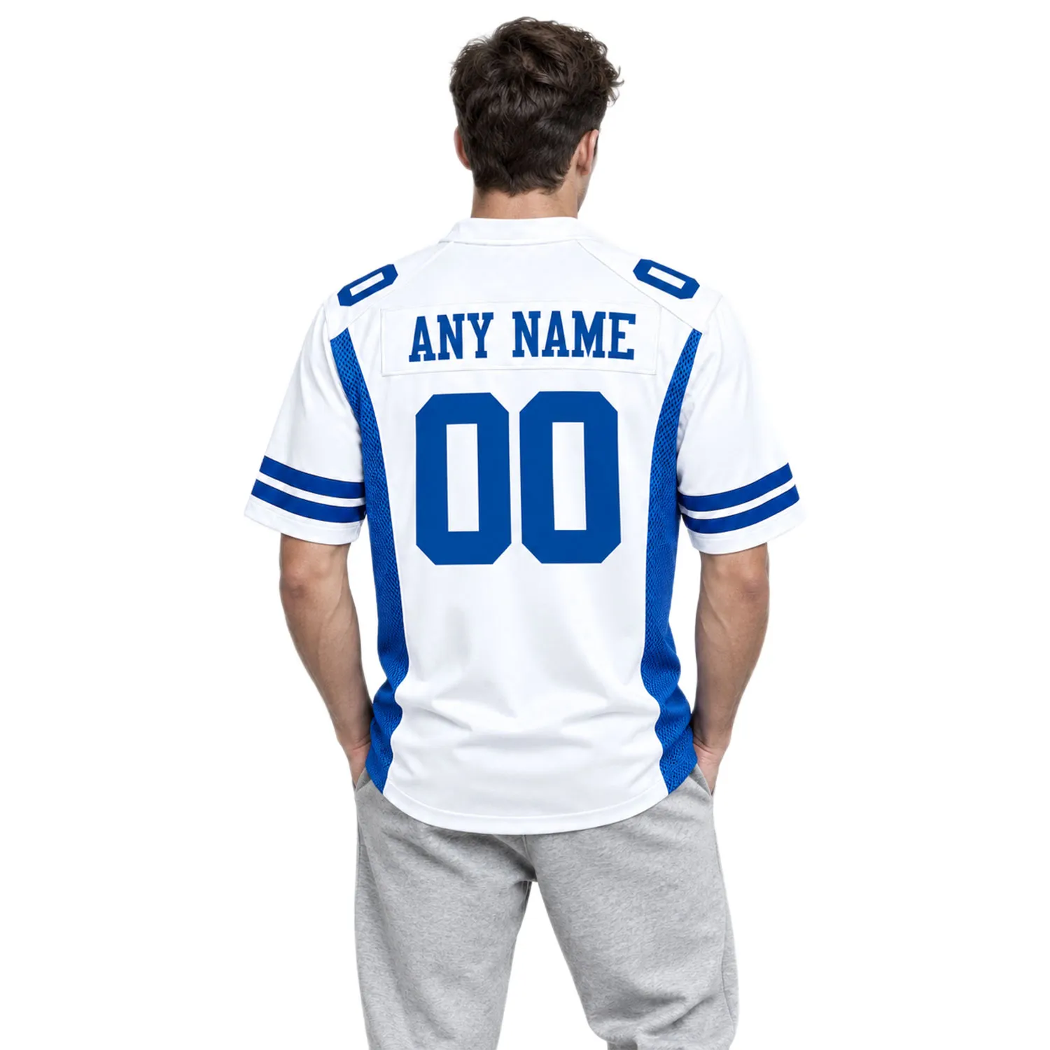 Dallas Cowboys White Blue Jersey Custom Explosive NFL Games