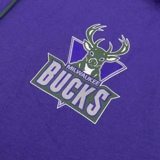 Milwaukee Bucks Split Mitchell & Ness Short Sleeve NBA Hoodie view 3