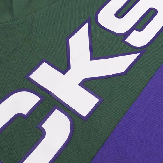 Milwaukee Bucks Split Mitchell & Ness Short Sleeve NBA Hoodie view 4