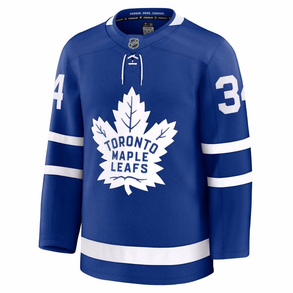 Auston Matthews #34 Toronto Maple Leafs Premium NHL Jersey Home Blue view 2