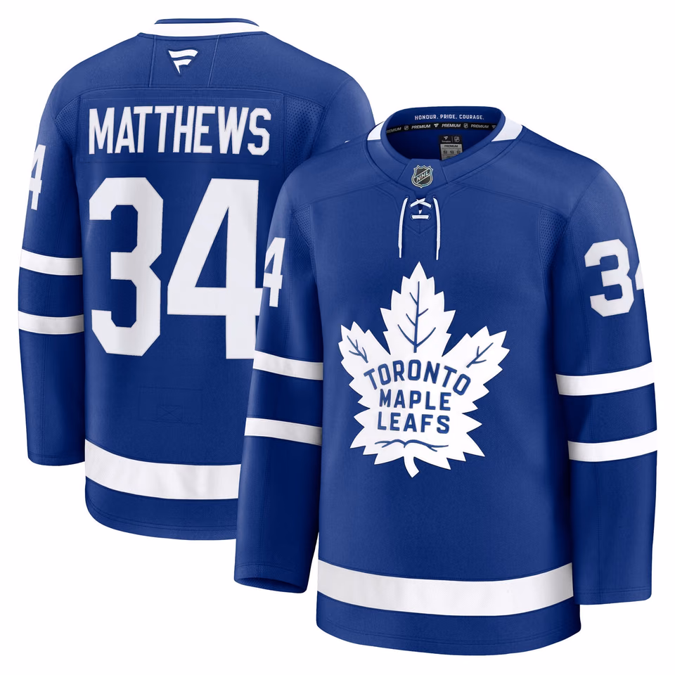 Auston Matthews #34 Toronto Maple Leafs Premium NHL Jersey Home Blue view 1