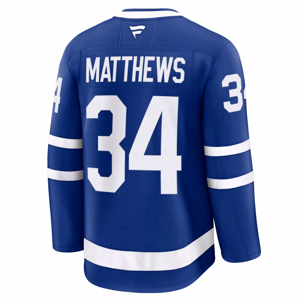 Auston Matthews #34 Toronto Maple Leafs Premium NHL Jersey Home Blue view 3