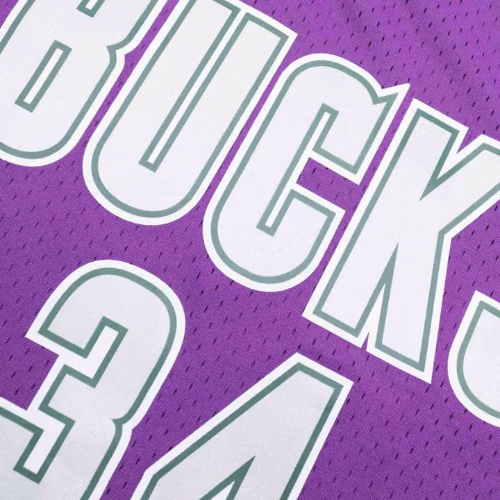 Ray Allen #34 Milwaukee Bucks 2001-02 Mitchell & Ness Swingman NBA Jersey Purple view 4