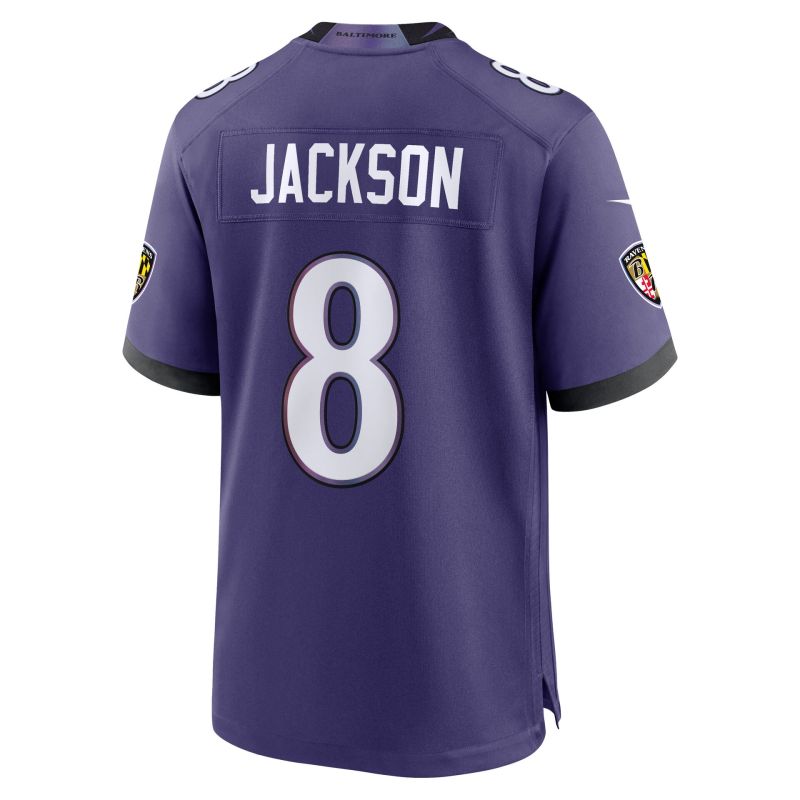 Lamar Jackson #8 Baltimore Ravens 2026 Game NFL Jersey Team Purple view 3