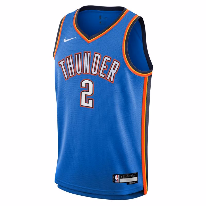 Shai Gilgeous-Alexander #2 Oklahoma City Thunder Swingman NBA Jersey Blue (YOUTH) view 2