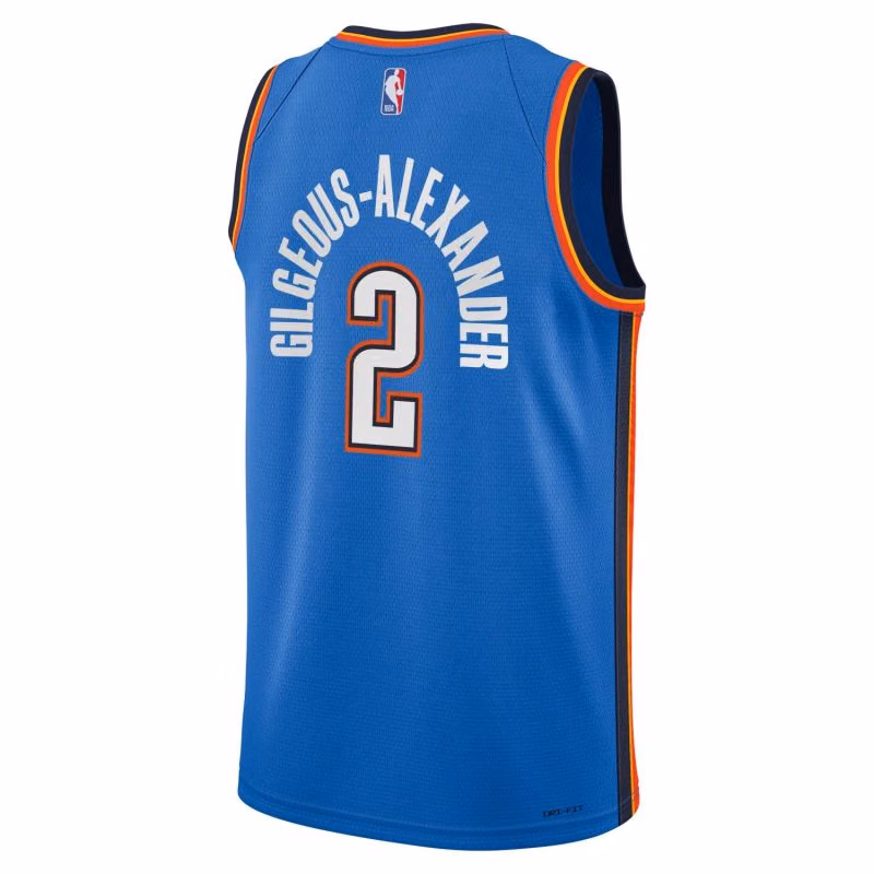 Shai Gilgeous-Alexander #2 Oklahoma City Thunder Swingman NBA Jersey Blue (YOUTH) view 3