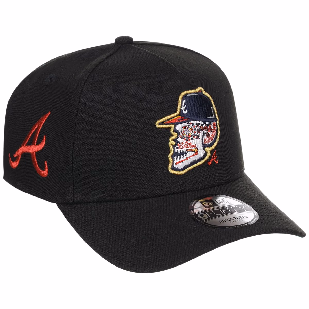 Atlanta Braves Skull Atlanta Crown the City New Era 9FORTY front view