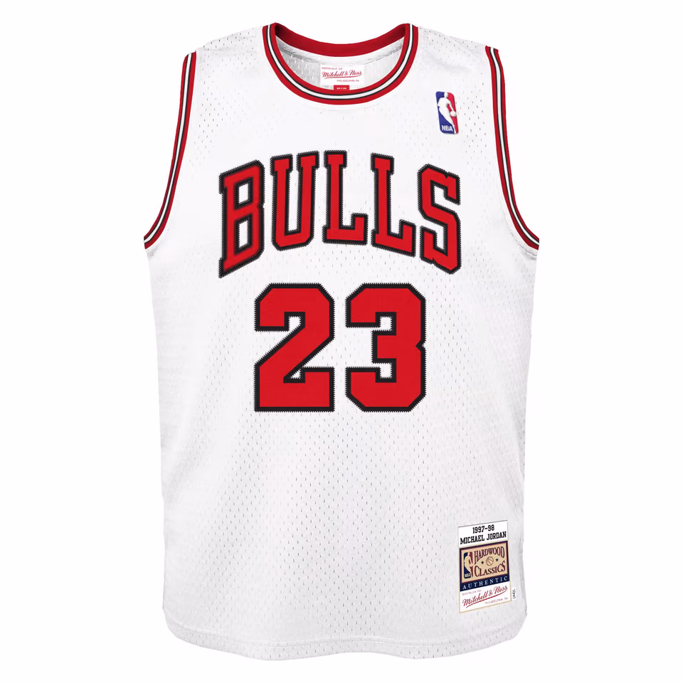 Michael Jordan #23 Chicago Bulls 1997-98 Authentic NBA Jersey White (YOUTH) view 2