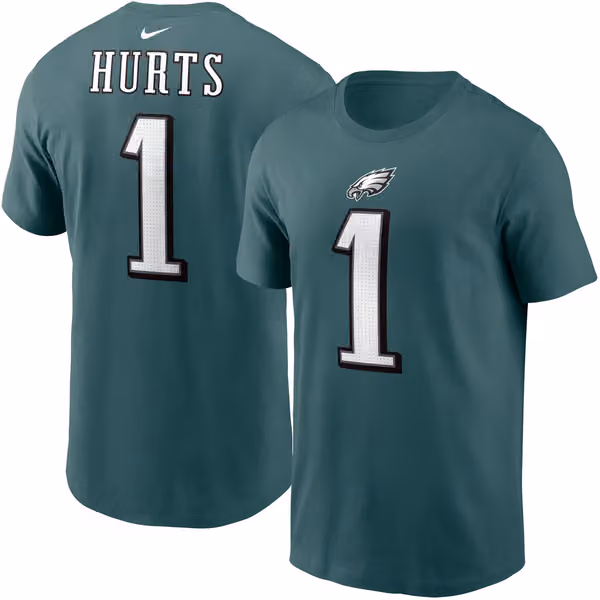 Jalen Hurts #1 Philadelphia Eagles Nike Player NFL T-Shirt Green view 1
