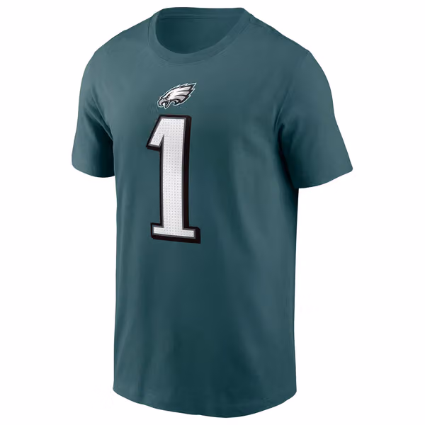 Jalen Hurts #1 Philadelphia Eagles Nike Player NFL T-Shirt Green view 2