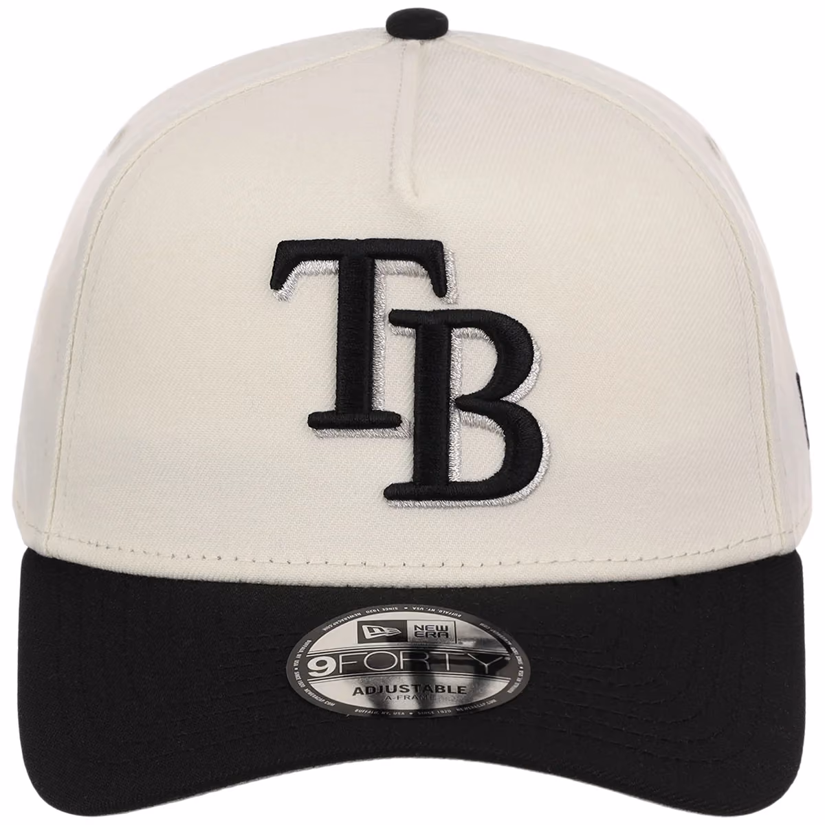 Tampa Bay Rays MLB Chrome x Black FASHION CORE New Era 9FORTY A-Frame detail view