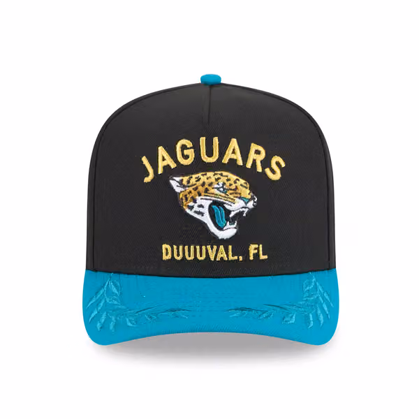 Jacksonville Jaguars 2025 NFL Draft New Era 9FIFTY A-Frame Snapback Cap Black view 3