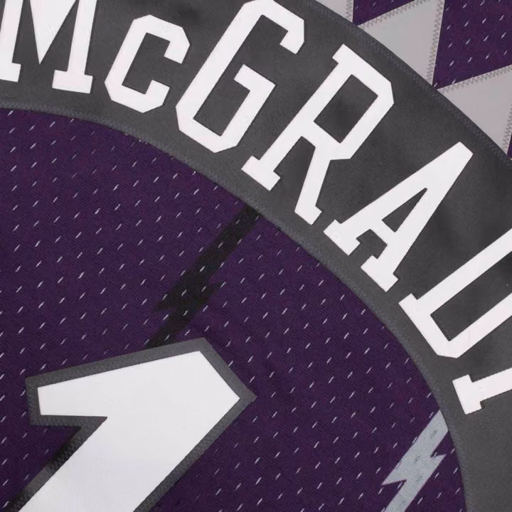 Tracy McGrady #1 Toronto Raptors 1998-99 Mitchell & Ness Swingman NBA Jersey Purple view 4