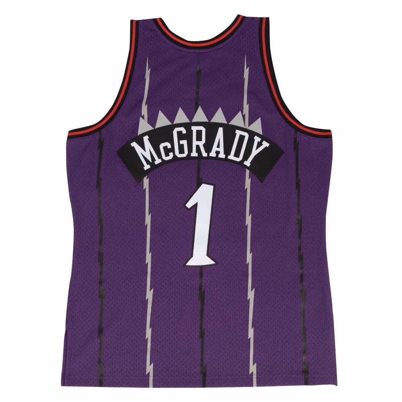Tracy McGrady #1 Toronto Raptors 1998-99 Mitchell & Ness Swingman NBA Jersey Purple view 2