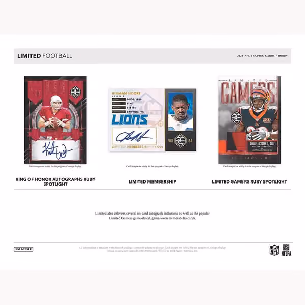 2023 Panini Limited Football NFL Hobby Box view 4
