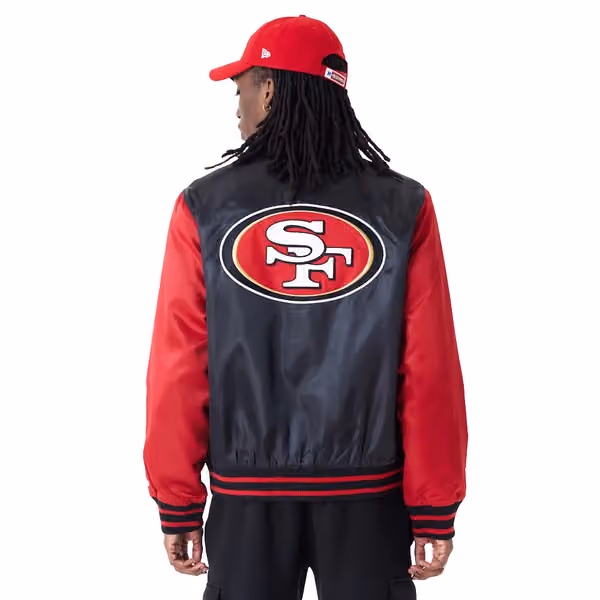 San Francisco 49ers Satin New Era NFL Bomber Jacket view 2