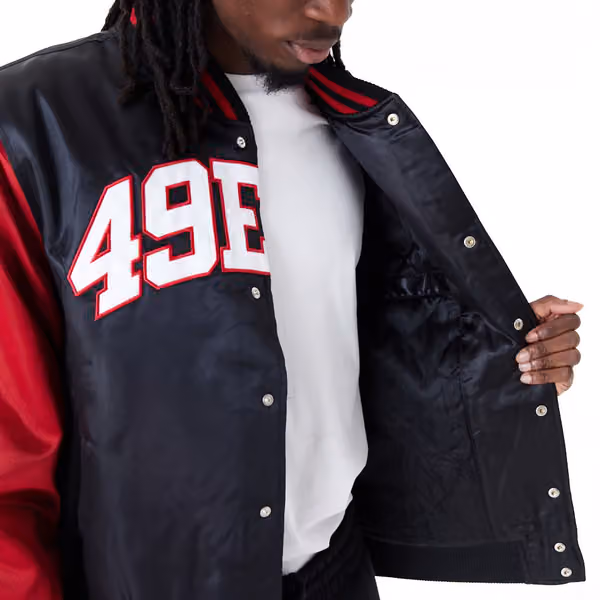 San Francisco 49ers Satin New Era NFL Bomber Jacket view 4