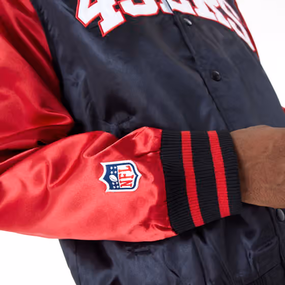 San Francisco 49ers Satin New Era NFL Bomber Jacket view 3