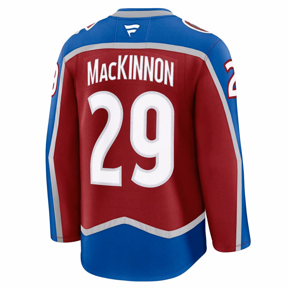 Nathan MacKinnon #29 Colorado Avalanche Premium NHL Jersey Home Burgundy view 3