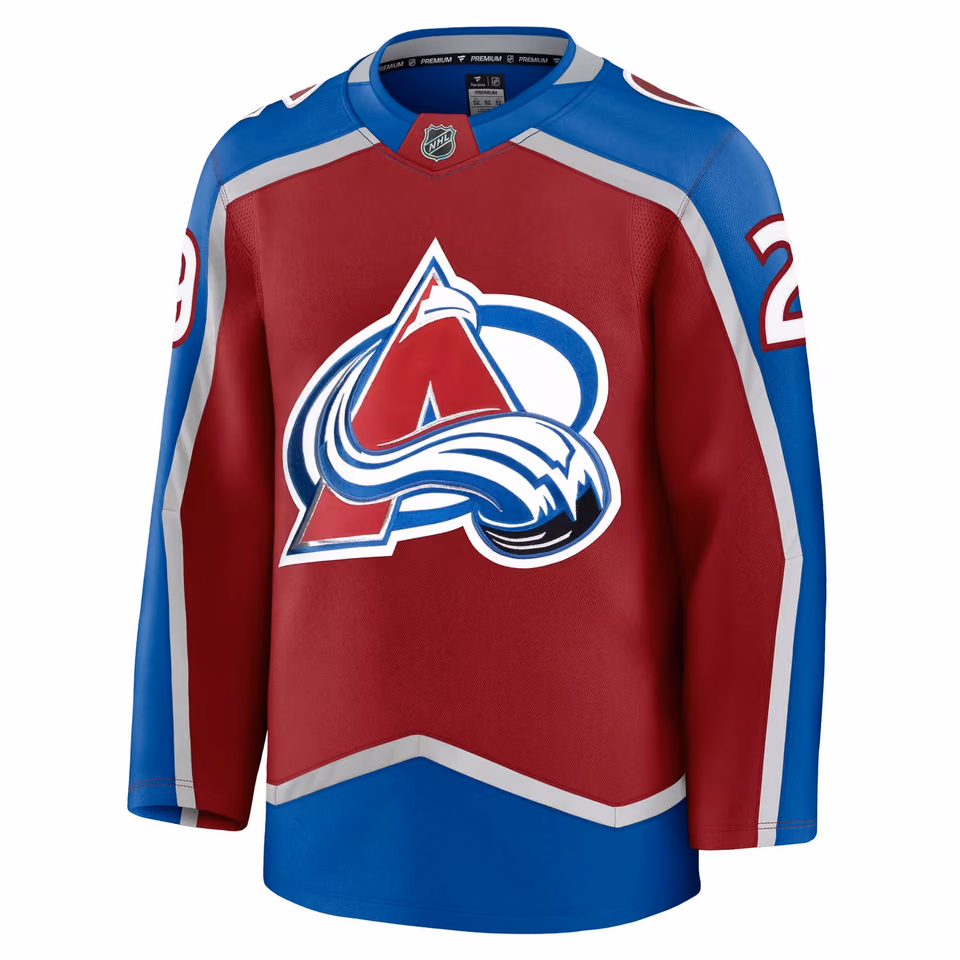 Nathan MacKinnon #29 Colorado Avalanche Premium NHL Jersey Home Burgundy view 2