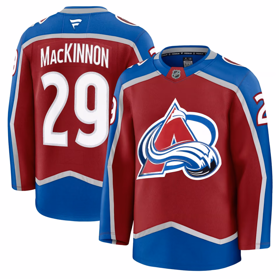 Nathan MacKinnon #29 Colorado Avalanche Premium NHL Jersey Home Burgundy view 1