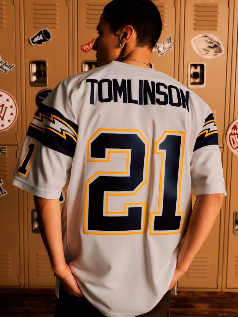 LaDainian Tomlinson #21 San Diego Chargers 2001 Legacy Throwback NFL Jersey White view 8