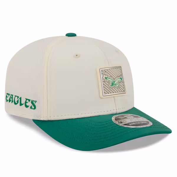 Philadelphia Eagles 2026 NFL Training Camp Historic Logo 9SEVENTY Stretch-Snap Cap Cream/Green product photo