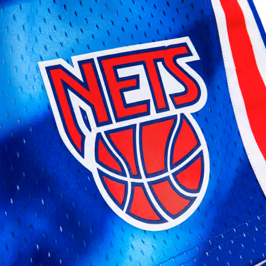 New Jersey Nets 1990-91 Mitchell & Ness Swingman NBA Shorts Blue view 3