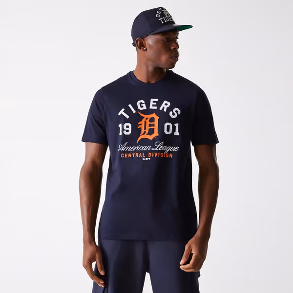 Detroit Tigers Wordmark New Era MLB T-Shirt Navy view 1