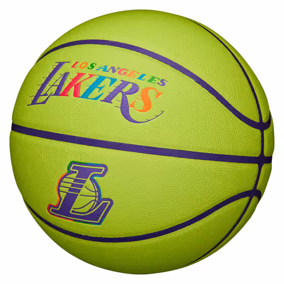 Los Angeles Lakers Neon Pop NBA Basketball (Size 7) view 3