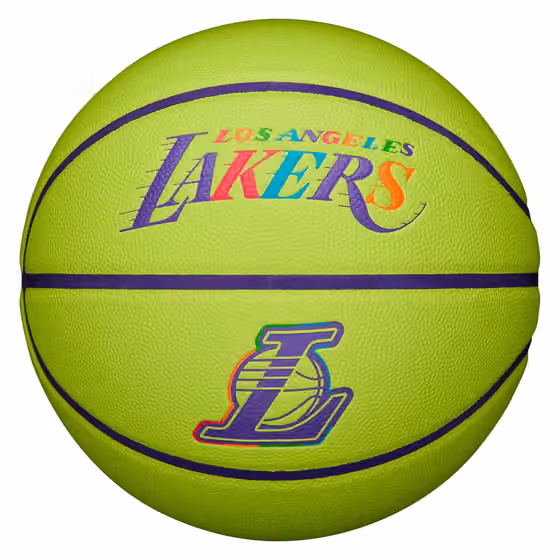 Los Angeles Lakers Neon Pop NBA Basketball (Size 7) view 1