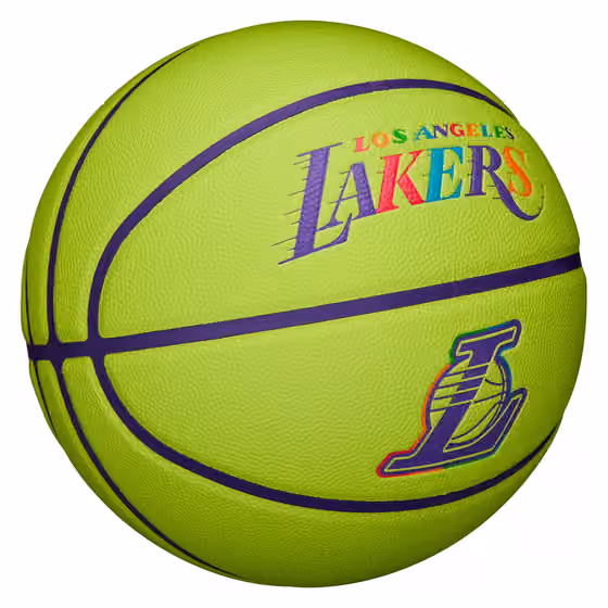 Los Angeles Lakers Neon Pop NBA Basketball (Size 7) view 2