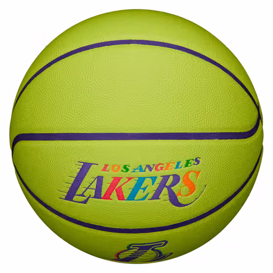 Los Angeles Lakers Neon Pop NBA Basketball (Size 7) view 5