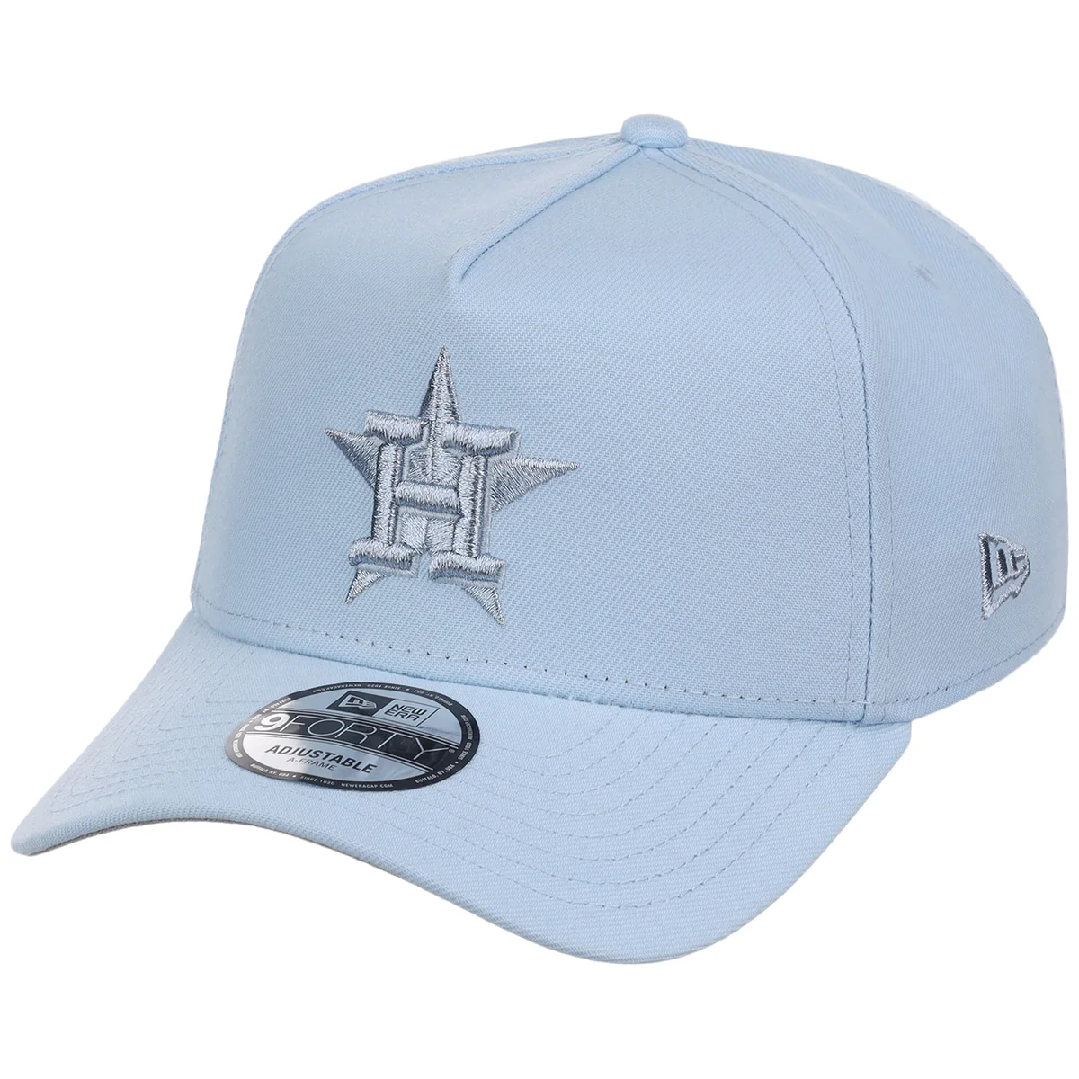 Houston Astros MLB Glacial Blue New Era 9FORTY A-Frame detail view