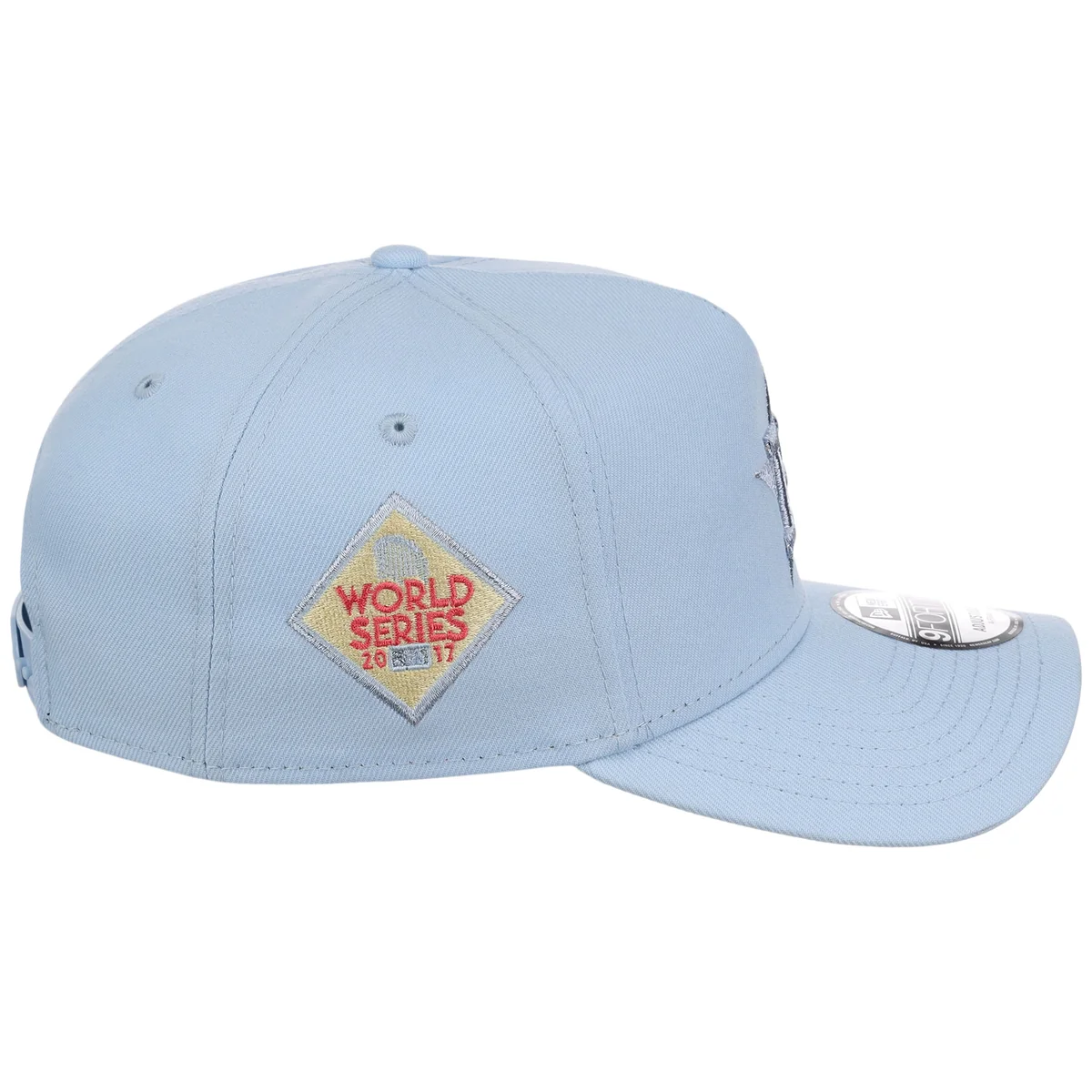 Houston Astros MLB Glacial Blue New Era 9FORTY A-Frame detail view