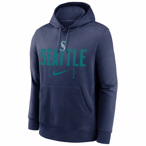 Seattle Mariners Nike Club Slack MLB Hoodie Navy view 1