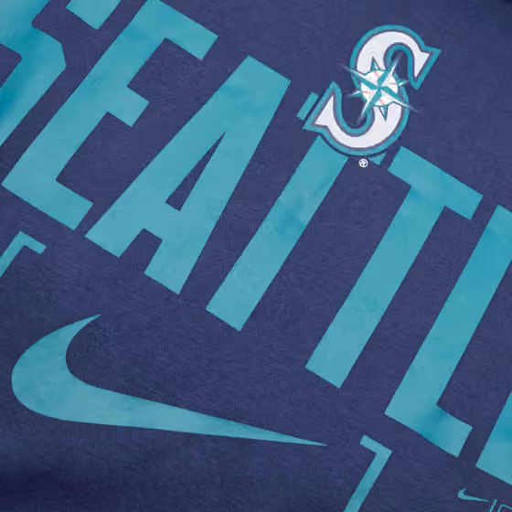 Seattle Mariners Nike Club Slack MLB Hoodie Navy view 3