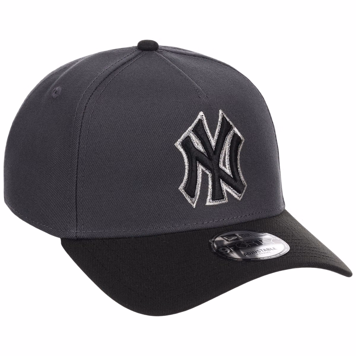 New York Yankees MLB Graphite x Black FASHION CORE New Era 9FORTY A-Frame front view