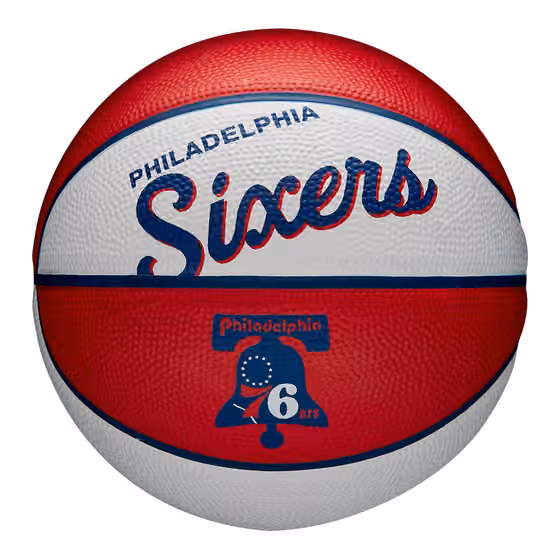 Philadelphia 76ers NBA Retro Wilson Mini Basketball (Size 3) view 1