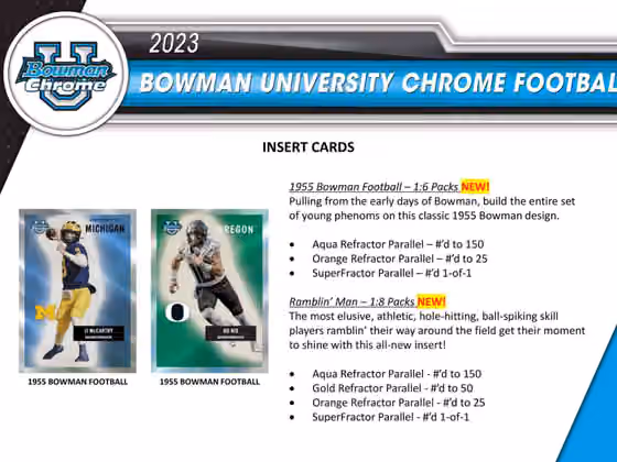 2023 Bowman Chrome University Football NCAA Blaster Box view 5