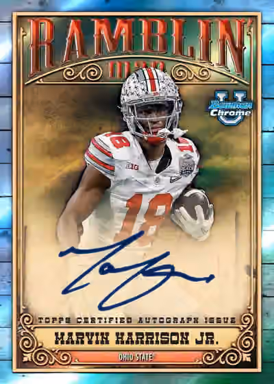 2023 Bowman Chrome University Football NCAA Blaster Box view 6