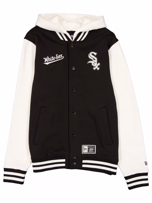Chicago White Sox Letterman Hooded MLB Jacket Black view 1
