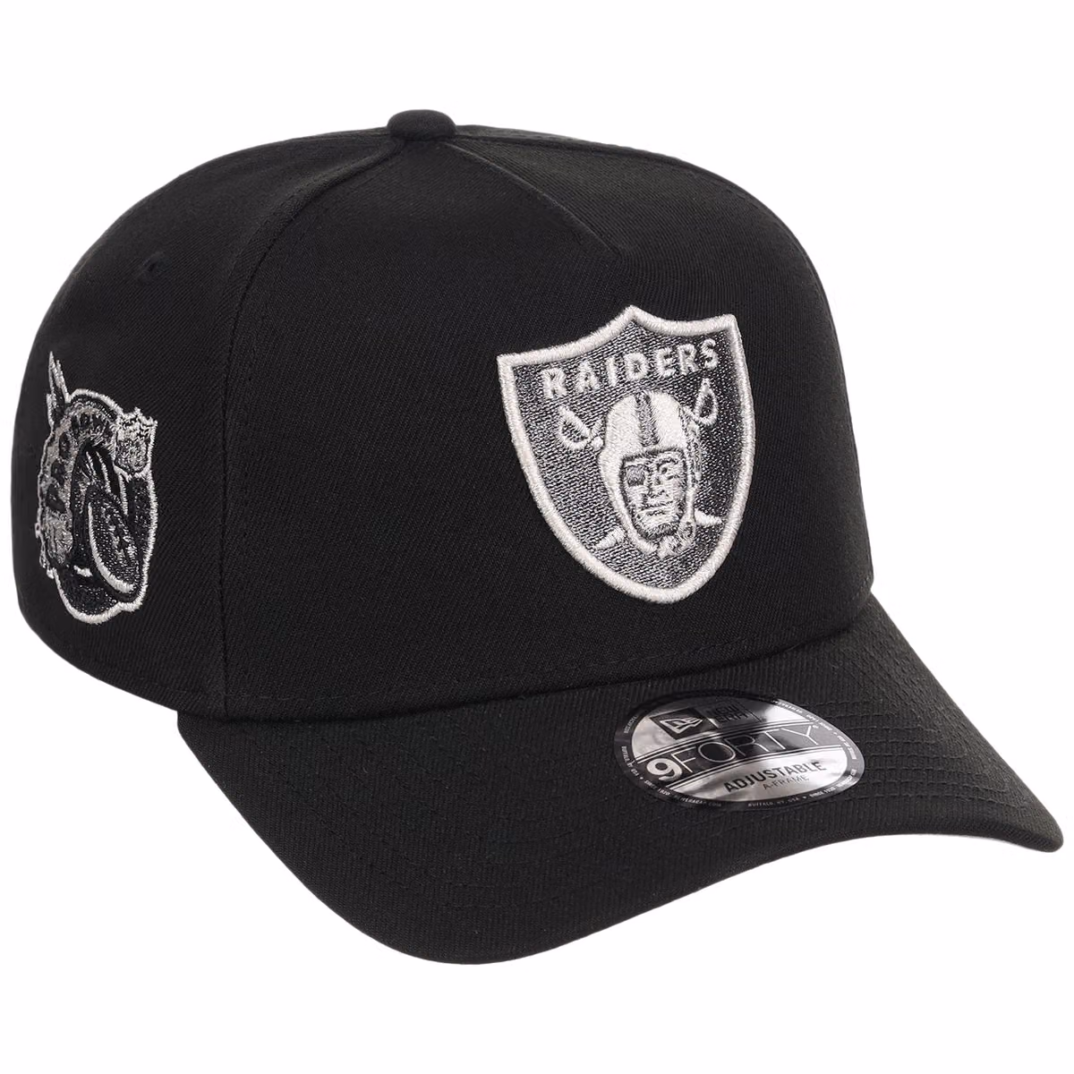 Las Vegas Raiders NFL Liquid Titanium New Era 9FORTY front view