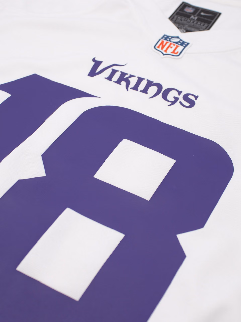 Justin Jefferson #18 Minnesota Vikings Game NFL Jersey White view 5