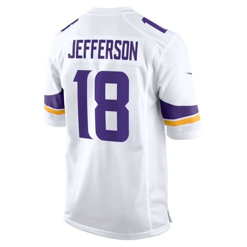 Justin Jefferson #18 Minnesota Vikings Game NFL Jersey White view 3